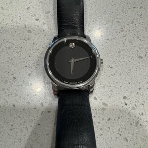 Movado Silver and Black Classic watch